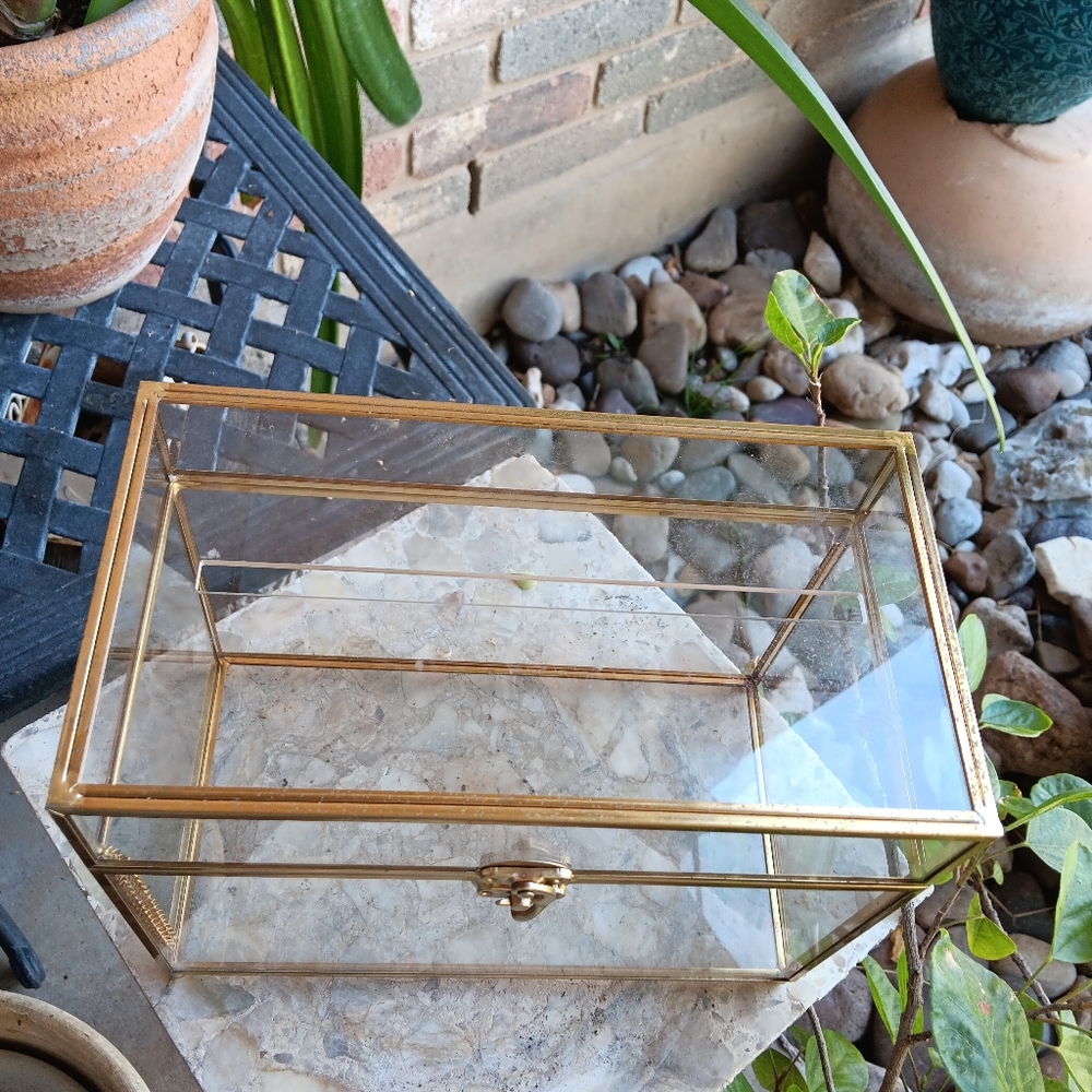 Elegant Acrylic Wedding Card Box Money Gift Box Holder Clear Card Box Matte Gold - Picture 5 of 7